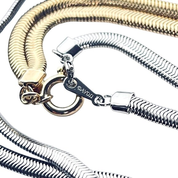 Pair Of Avon Omega Necklaces Together In A Double Strand Choker Necklace (6117) - Picture 7 of 7